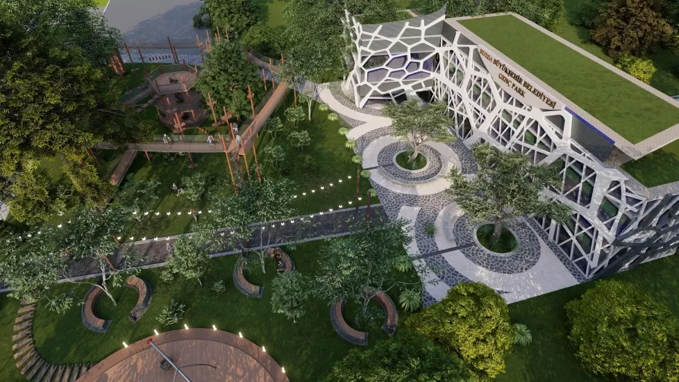 Mustafa Bozbey - Genç Park - Geleneksel oyun alanları daha çok 6-12 yaş grubunun gelişim düzeyine göre yetişkinlerce tasarlanmış olup ergen yaş grubunu (12-18 yaş) kapsamamaktadır. Kamusal alandan mahrum kalan bu yaş grubu, akranlarıyla sosyalleşmekten uzak ve dolayısıyla dışlanmış hissetmektedirler. Özellikle genç kızlar kamusal alandan daha çok izole durumdadır. Çocuklara, gençlere, kız ve erkek çocuklarına duyarlı ve onları kapsayan kamusal alanlar tasarlanmasını içeren bu proje sosyal uyum ve diyaloğu odağa alarak gençlerin ve çocukların buluşabileceği kentsel alan tasarımını onlarla birlikte yapmayı içermektedir.